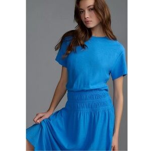 Nation LTD Winslow Shirred T-Shirt Dress in Lapis NWT Size XS